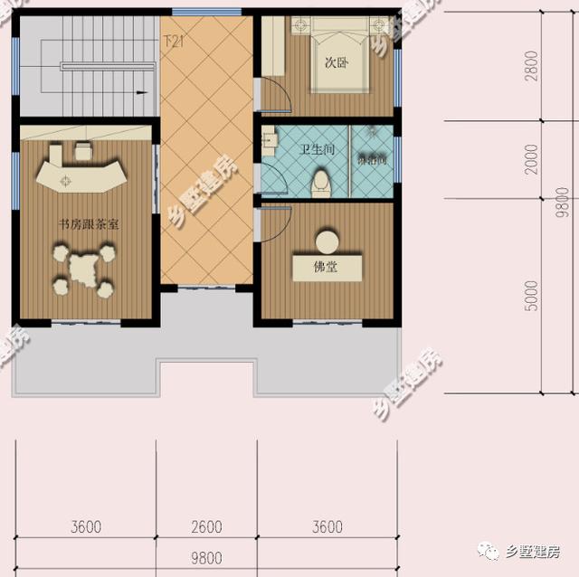 農(nóng)村中式別墅設(shè)計(jì)圖，帶佛堂、茶室、花院，9X12米，造價(jià)只要38萬！