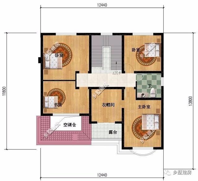 農(nóng)村三層別墅設(shè)計(jì)圖，挑空客廳樓上樓，書房露臺(tái)應(yīng)有盡有，造價(jià)只要48萬