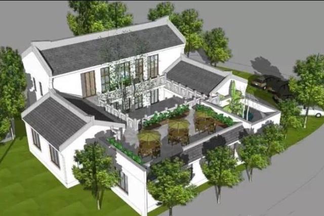 傳統(tǒng)中式四合院別墅設(shè)計圖，農(nóng)村自建房的優(yōu)選，你需要的它都有