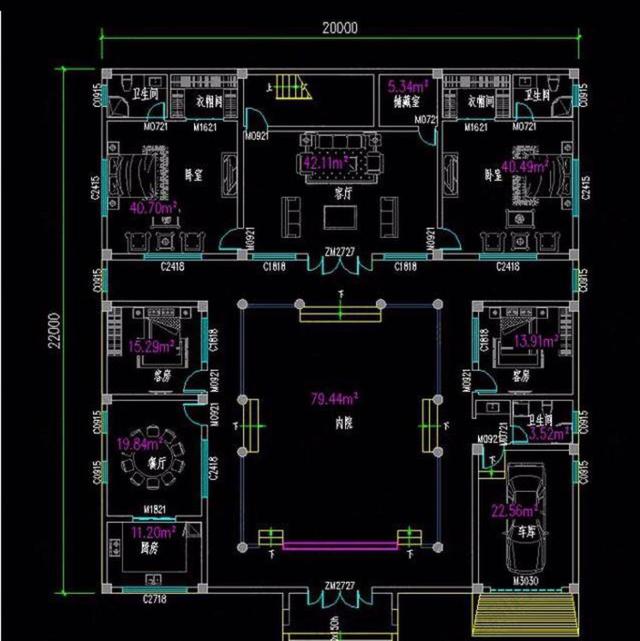 傳統(tǒng)中式四合院別墅設(shè)計圖，農(nóng)村自建房的優(yōu)選，你需要的它都有