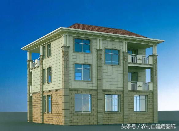 三層農(nóng)村豪華別墅設(shè)計圖，12X10米，主體造價40萬，裝修80萬，全村第一豪