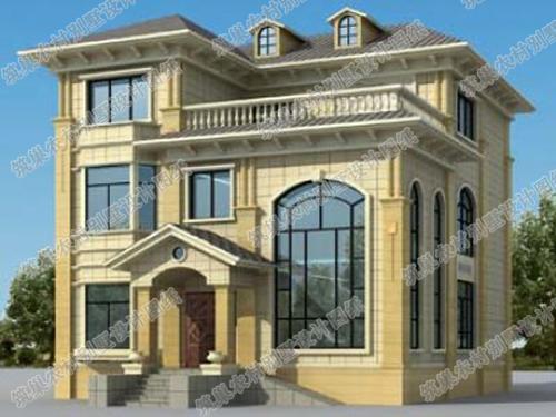 3廳6臥12×12三層別墅設(shè)計(jì)圖，造價(jià)40萬(wàn)，帶有露臺(tái)花園、落地窗、娛樂(lè)室，一套戶型2種配色！