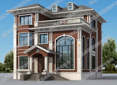 3廳6臥12×12三層別墅設(shè)計(jì)圖，造價(jià)40萬(wàn)，帶有露臺(tái)花園、落地窗、娛樂(lè)室，一套戶型2種配色！