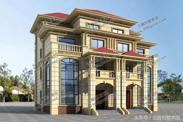 雙拼四層別墅自建房，14.2X11.8米，戶型方正，氣派落地窗，蓋好了后誰看誰眼紅！