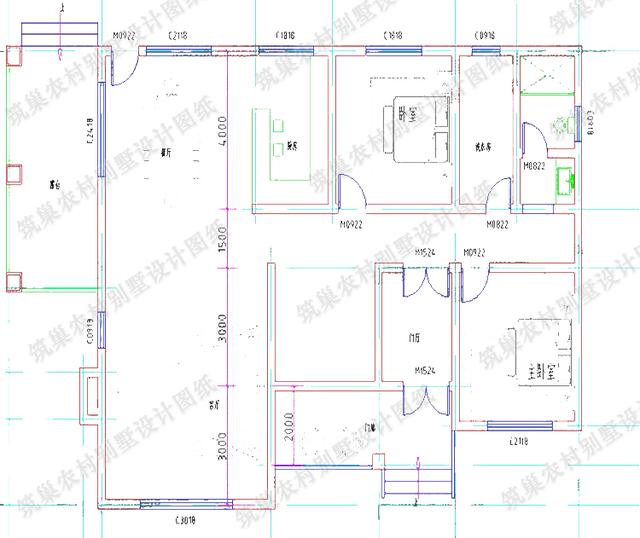 16×12米4廳8臥三層自建房，低調(diào)而穩(wěn)重，，造價(jià)30萬(wàn)以內(nèi)，帶家庭影院+吧臺(tái)
