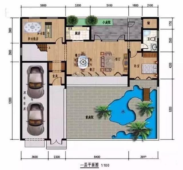 19×19米二層農(nóng)村自建房，造價25萬，帶庭院，活動空間充足。