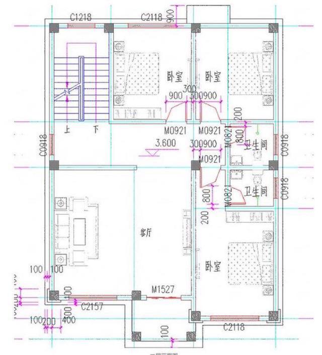 三層農(nóng)村自建房，9.8*12.8，6間臥室，簡單實用。