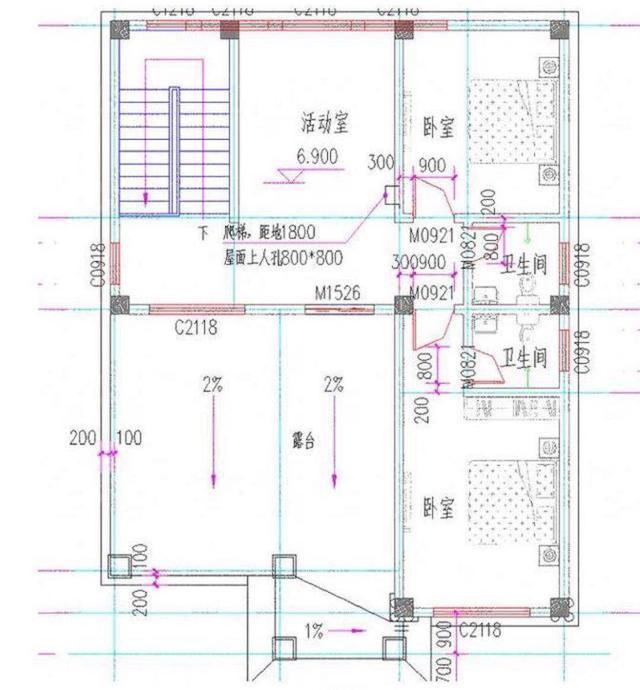 三層農(nóng)村自建房，9.8*12.8，6間臥室，簡單實用。