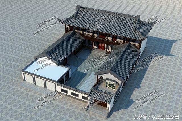 2棟新中式別墅設計圖，傳統(tǒng)形式結合現(xiàn)代建筑元素建成的三合院，當下農村蓋房的新選擇！
