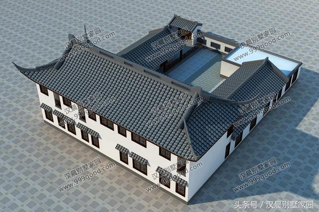 2棟新中式別墅設計圖，傳統(tǒng)形式結合現(xiàn)代建筑元素建成的三合院，當下農村蓋房的新選擇！