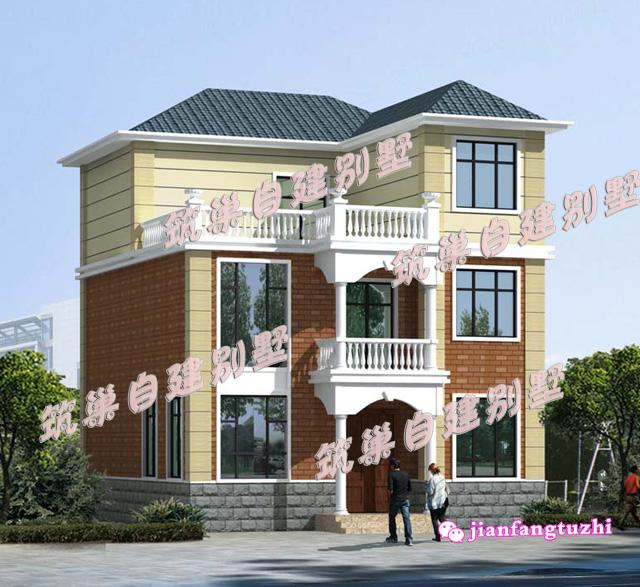 9x10米7臥3衛(wèi)三層農(nóng)村自建房別墅設(shè)計圖，外形清新簡潔，內(nèi)部空間規(guī)劃緊湊