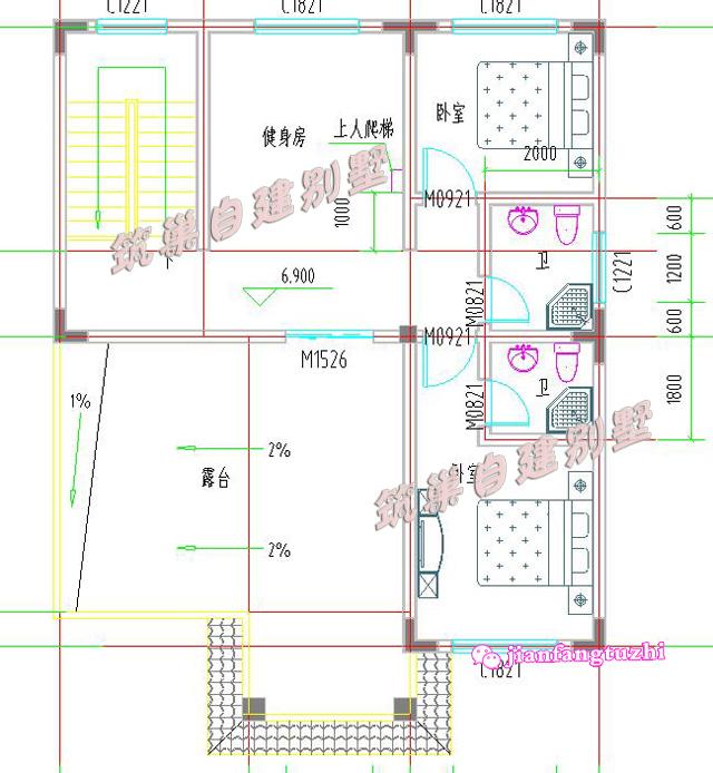 9x10米7臥3衛(wèi)三層農(nóng)村自建房別墅設(shè)計圖，外形清新簡潔，內(nèi)部空間規(guī)劃緊湊