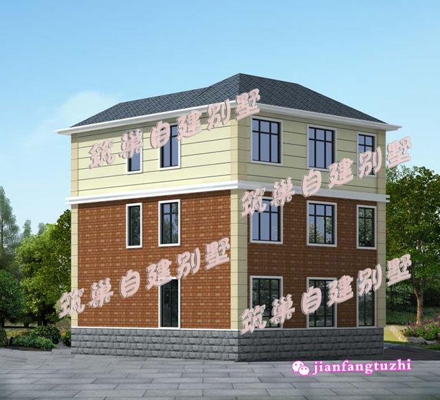 9x10米7臥3衛(wèi)三層農(nóng)村自建房別墅設(shè)計圖，外形清新簡潔，內(nèi)部空間規(guī)劃緊湊