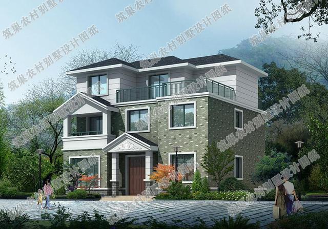 3廳7臥11×10三層別墅設(shè)計圖，造價30萬，帶堂屋烤火間套房