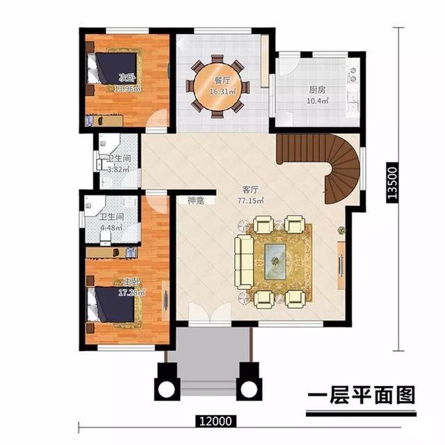 12×14米復式三層別墅設計圖，豪華氣派，時尚耐看，帶涼亭。