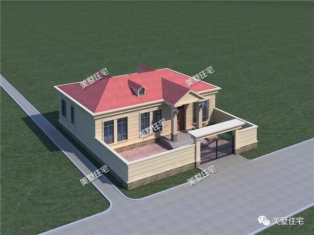 13X14簡歐風格一層農(nóng)村自建房，16萬建成，包工頭都說劃算