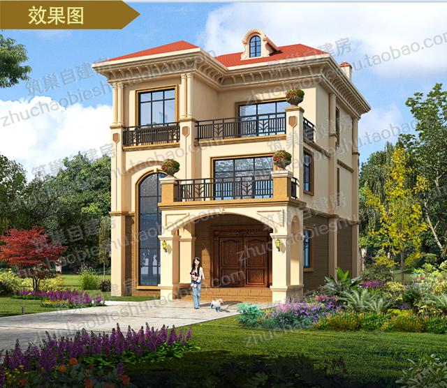 3款占地100平方米三層農(nóng)村獨棟自建別墅設計圖，豪華大氣，造價僅30萬