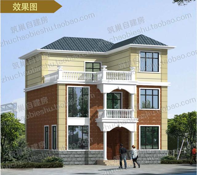 3款占地100平方米三層農(nóng)村獨棟自建別墅設計圖，豪華大氣，造價僅30萬