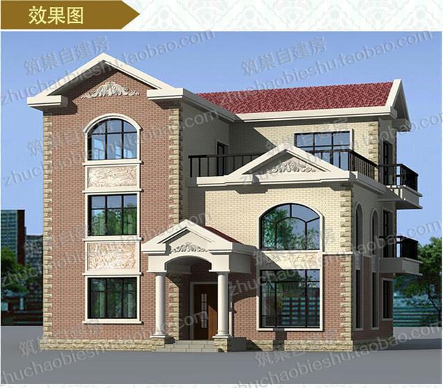 3款占地100平方米三層農(nóng)村獨棟自建別墅設計圖，豪華大氣，造價僅30萬