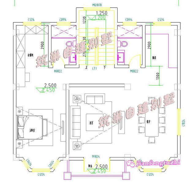 100㎡11x11米三層半農(nóng)村別墅設計圖，規(guī)整又溫馨，帶架空層