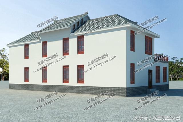 農(nóng)村二層中式三合院，18.3X11.6米，做夢都想蓋的復(fù)古典雅別墅