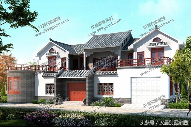 農(nóng)村二層中式三合院，18.3X11.6米，做夢都想蓋的復(fù)古典雅別墅