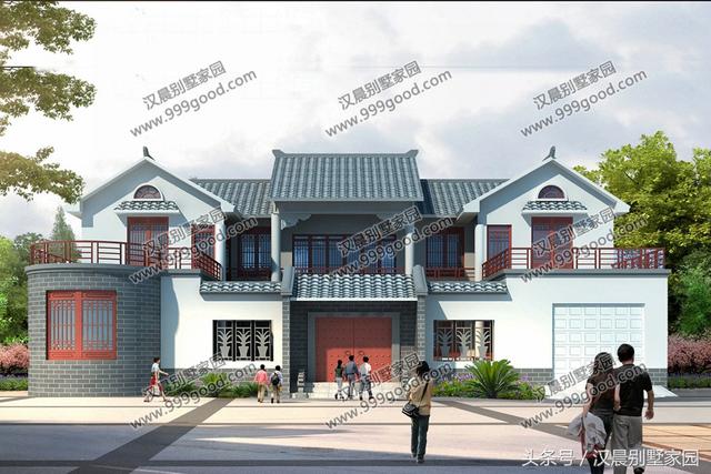 農(nóng)村二層中式三合院，18.3X11.6米，做夢都想蓋的復(fù)古典雅別墅