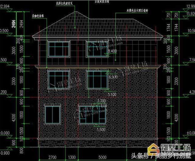 農(nóng)村三層別墅設(shè)計圖，12X10.4m，經(jīng)典三層歐式風(fēng)格，造價30萬帶地下室復(fù)式客廳