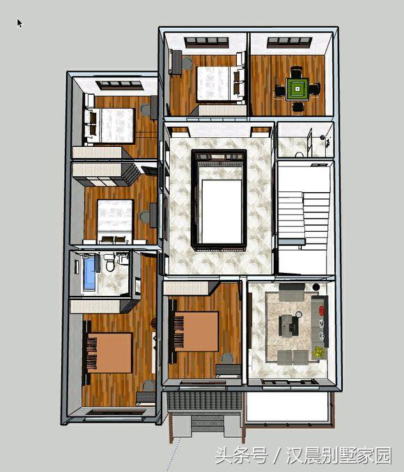 12X17米經(jīng)典新中式三層別墅設(shè)計圖，車庫+院子+堂屋，完美布局低調(diào)內(nèi)涵！