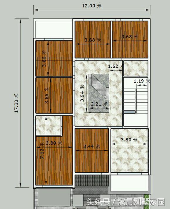 12X17米經(jīng)典新中式三層別墅設(shè)計圖，車庫+院子+堂屋，完美布局低調(diào)內(nèi)涵！