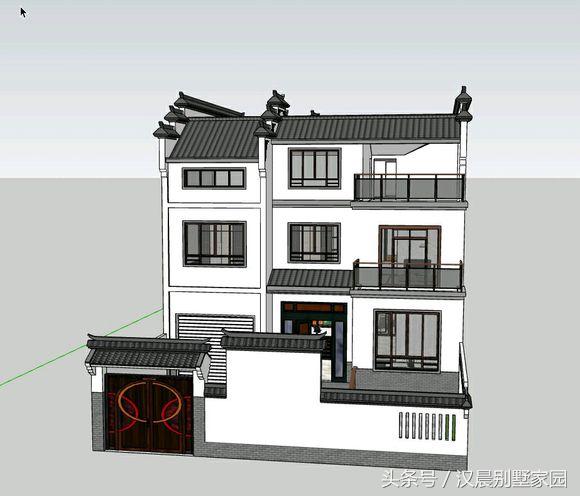 12X17米經(jīng)典新中式三層別墅設(shè)計圖，車庫+院子+堂屋，完美布局低調(diào)內(nèi)涵！