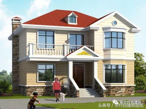 7款小戶型二層農(nóng)村別墅圖，5款帶堂屋，占地100平左右