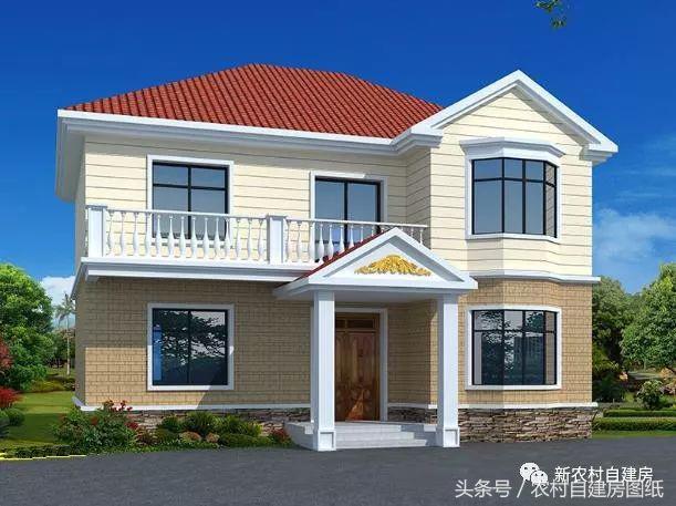 7款小戶型二層農(nóng)村別墅圖，5款帶堂屋，占地100平左右