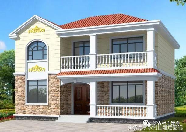 7款小戶型二層農(nóng)村別墅圖，5款帶堂屋，占地100平左右