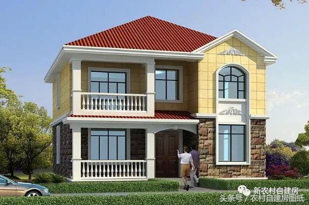 7款小戶型二層農(nóng)村別墅圖，5款帶堂屋，占地100平左右