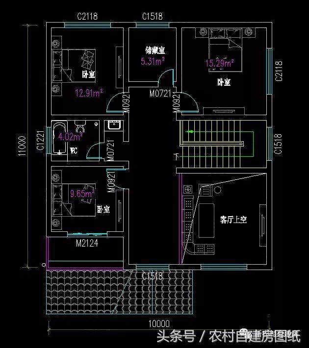 7款小戶型二層農(nóng)村別墅圖，5款帶堂屋，占地100平左右