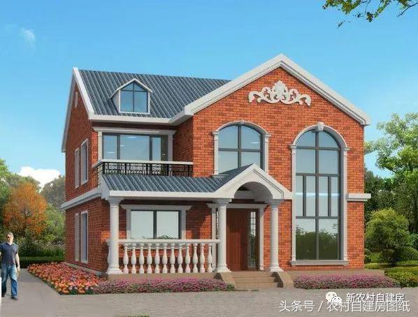 7款小戶型二層農(nóng)村別墅圖，5款帶堂屋，占地100平左右