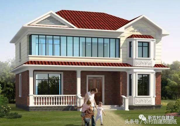 7款小戶型二層農(nóng)村別墅圖，5款帶堂屋，占地100平左右