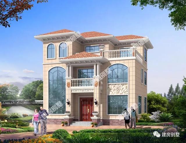 11.3×10米簡歐風(fēng)格三層別墅圖，外觀自帶歐美風(fēng)情，布局實用有格調(diào)，主體30萬建好