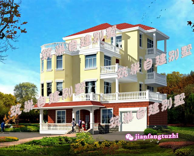  15x11米四層抗震框架結(jié)構(gòu)別墅設(shè)計(jì)圖效果圖，主次分明，干濕分區(qū)，套間+獨(dú)立車庫(kù)！