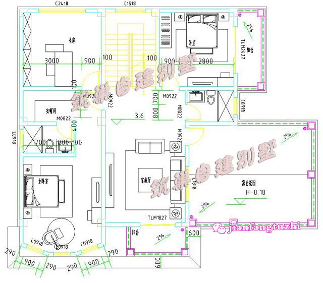  15x11米四層抗震框架結(jié)構(gòu)別墅設(shè)計(jì)圖效果圖，主次分明，干濕分區(qū)，套間+獨(dú)立車庫(kù)！