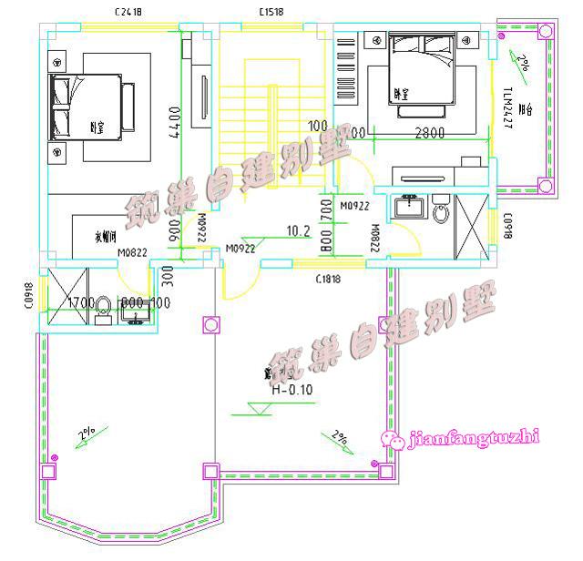  15x11米四層抗震框架結(jié)構(gòu)別墅設(shè)計(jì)圖效果圖，主次分明，干濕分區(qū)，套間+獨(dú)立車庫(kù)！