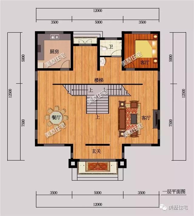 12X11米歐式風(fēng)格三層別墅圖，娛樂(lè)室健身房、吧臺(tái)大露臺(tái)俱全，這才是真正的農(nóng)村別墅