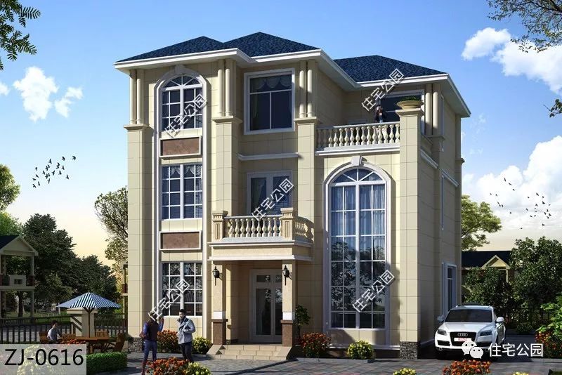 1種外觀2種布局可選，10x13米經(jīng)典歐式別墅（全圖 視頻展示）