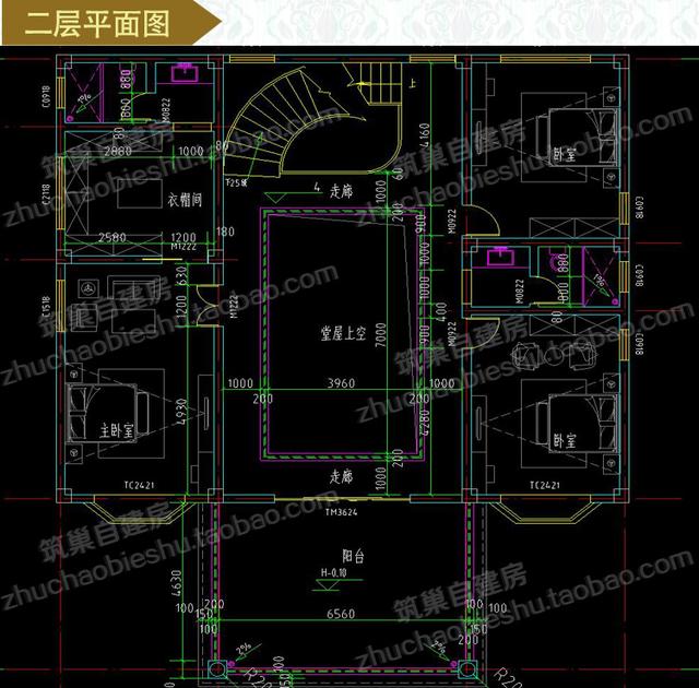 2款奢華三層開間面寬約15米農(nóng)村私家別墅施工設(shè)計圖效果圖，帶有多個超大落地窗