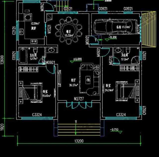 帶庭院一層鄉(xiāng)村自建房設(shè)計(jì)圖，非常適合老人小孩生活，18萬就可以住別墅