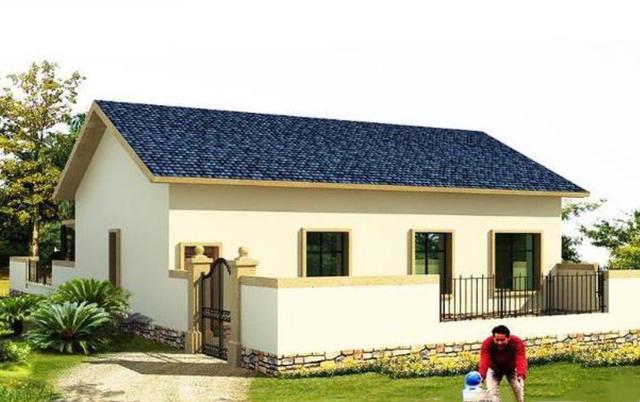 帶庭院一層鄉(xiāng)村自建房設(shè)計(jì)圖，非常適合老人小孩生活，18萬就可以住別墅