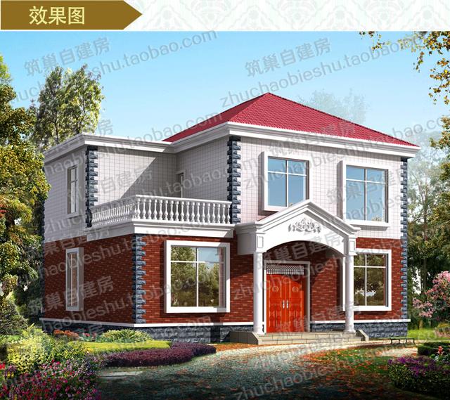 20萬11×10米3廳5臥帶娛樂室二層自建房施工圖效果圖，戶型設(shè)計簡單實用，施工難度低，適合農(nóng)村建造