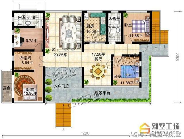 現(xiàn)代農(nóng)村一層框架結(jié)構(gòu)自建別墅圖，10×19造價(jià)15萬(wàn)4個(gè)臥室，父母也喜歡