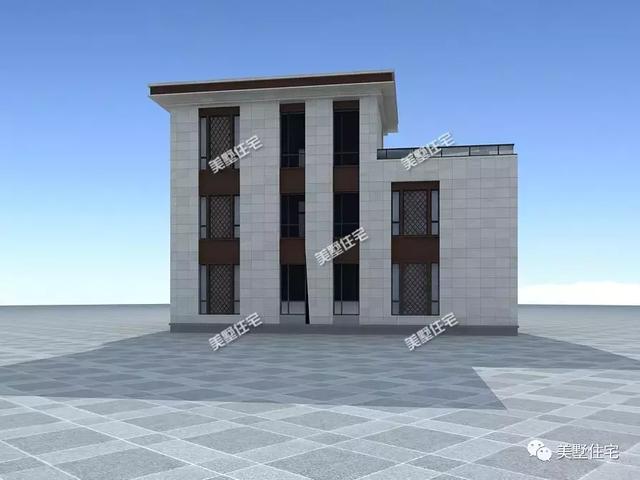 平屋頂新中式農(nóng)村自建別墅圖，既有現(xiàn)代風(fēng)格的簡約又有傳統(tǒng)元素的雋永